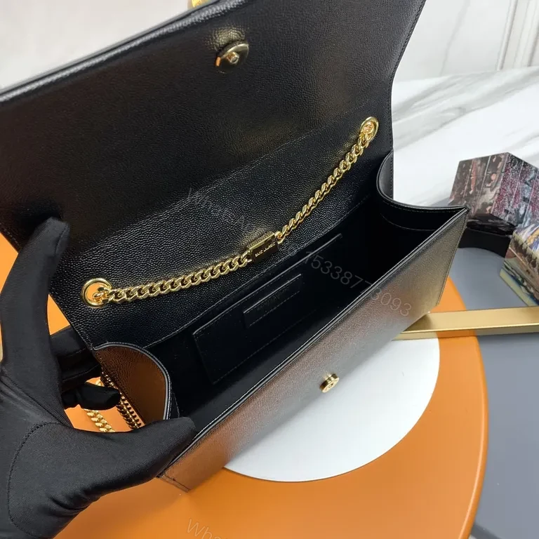 View 8 of Chic Black Leather Crossbody with Gold Logo
