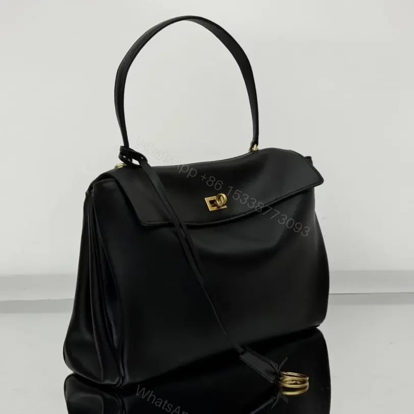 View 3 of 高仿Balenciaga*Rodeo系列V41000小牛皮手袋黑金中號免檢版