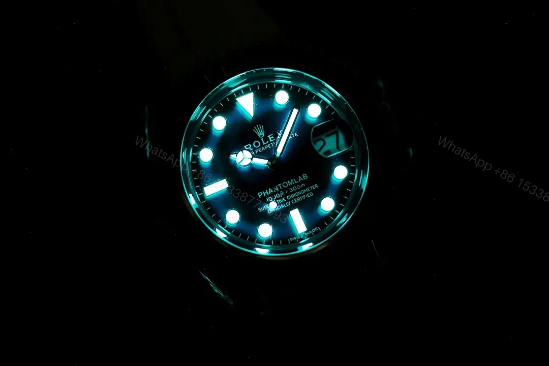 View 7 of Rolex Submariner Date Phantom Blue Rainbow replica 40MM White Rubber Strap Edition RLX-SUB-DATE-PHANTOM-BLUE-RAINBOW-40MM-WHITE-RUBBER-STRAP