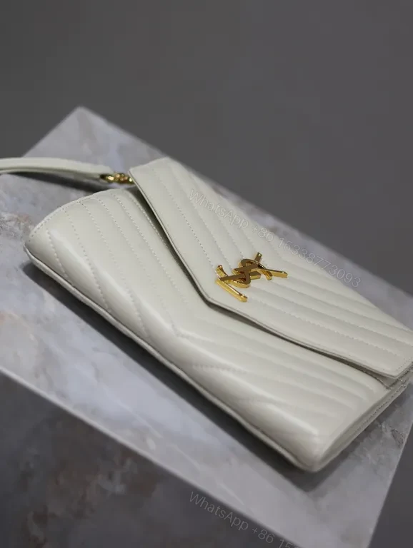 View 7 of Chic Quilted Leather Wallet with YSL Hardware - Luxe Everyday Portfolio