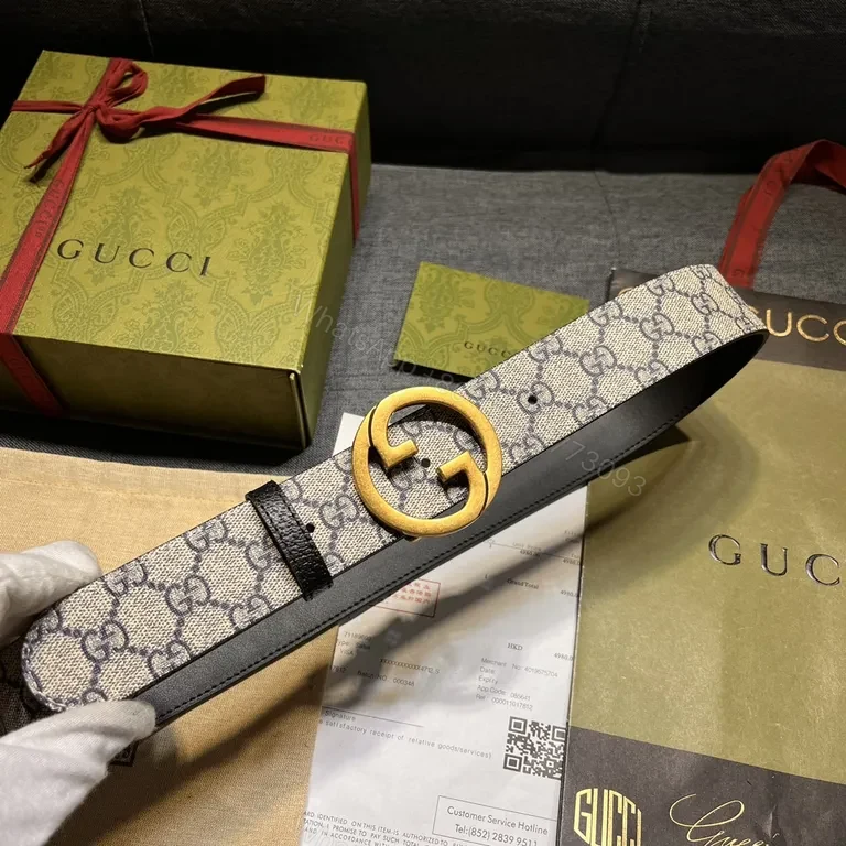 View 7 of Chic G GG Signature Belt: Gold Buckle Luxury Belt