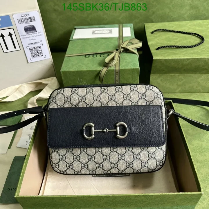 View 11 of Gucci Beige and Ebony Shoulder Bag featuring GG Supreme Canvas 645454