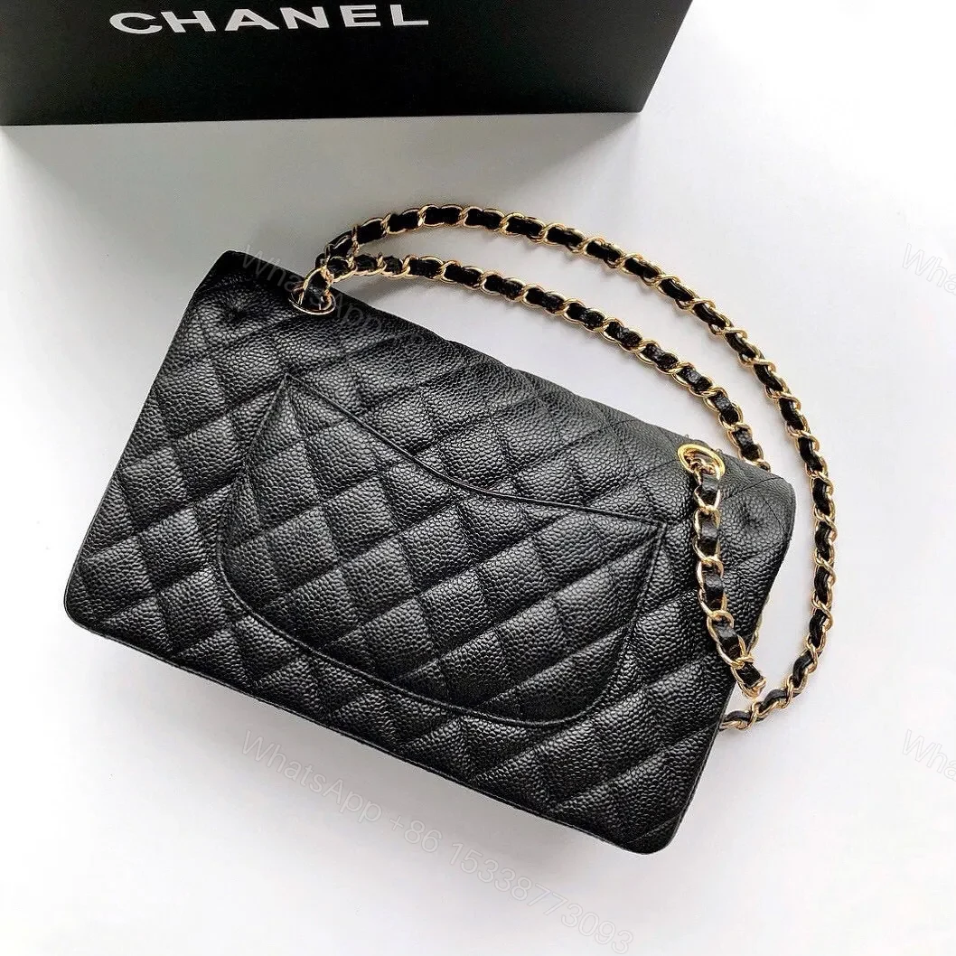 View 5 of CHANEL FLAP BAG 25 IN BLACK CAVIAR LEATHER GOLD HARDWARE