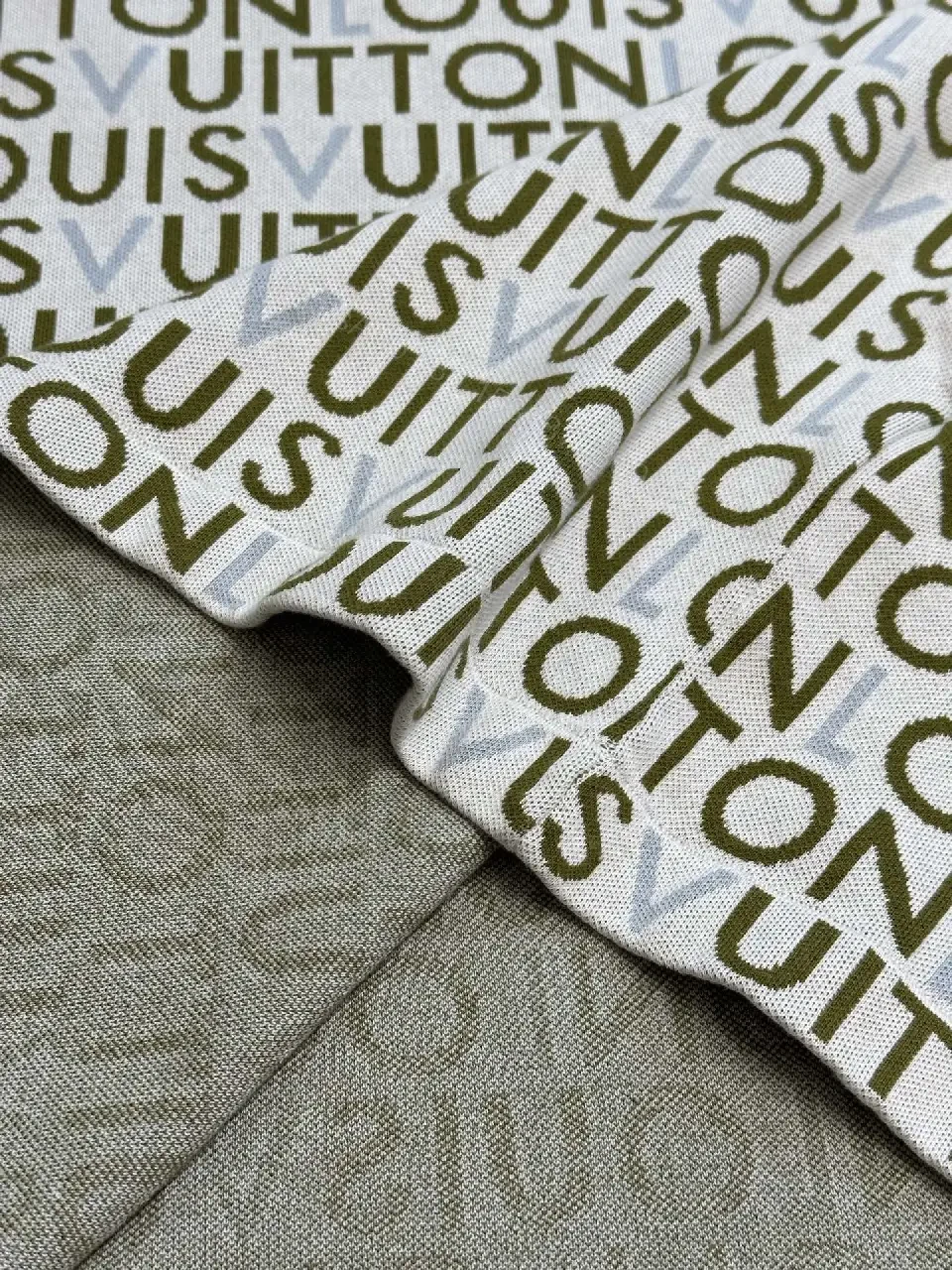 View 5 of White Monogram Short-Sleeve Crewneck T-Shirt with All-Over LV Pattern
