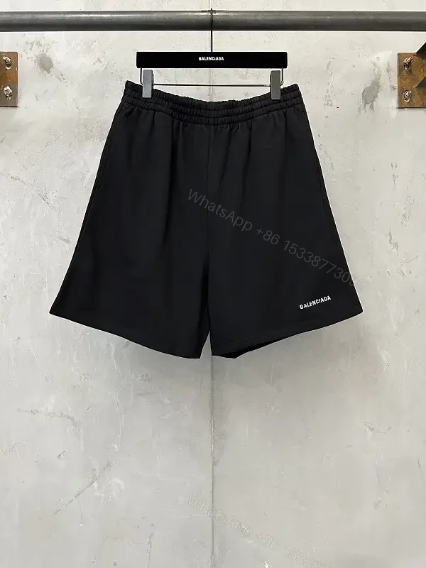 black nylon shorts with logo motif for luxury everyday wear — view 1