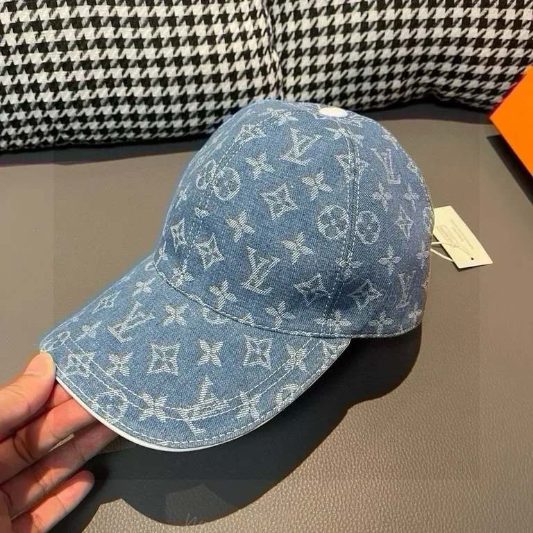 View 5 of Denim Monogram LV-Inspired Cap: Casual Luxury Baseball Hat