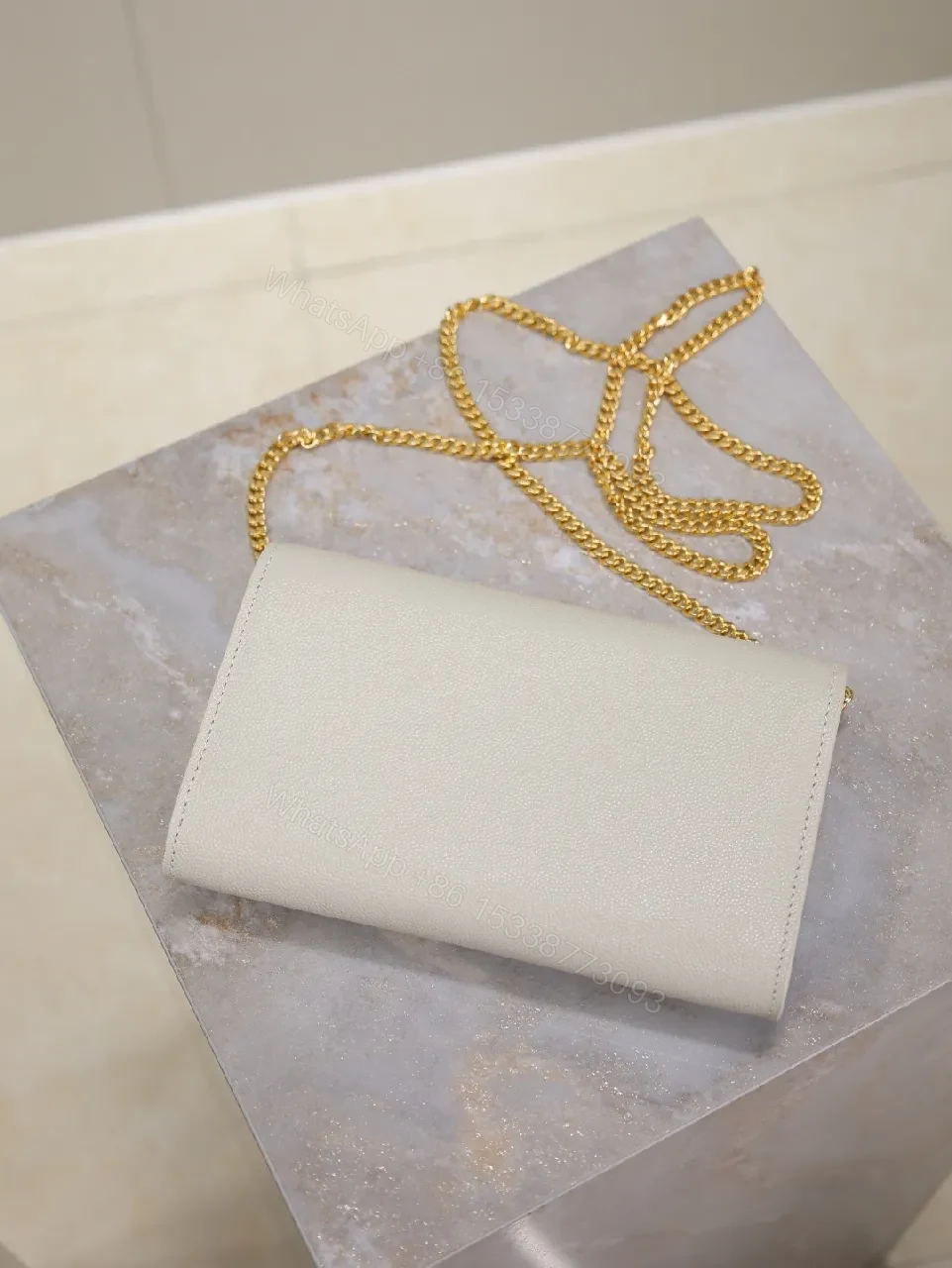View 7 of Beige Textured Wallet & Card Holder Set with Gold Logo