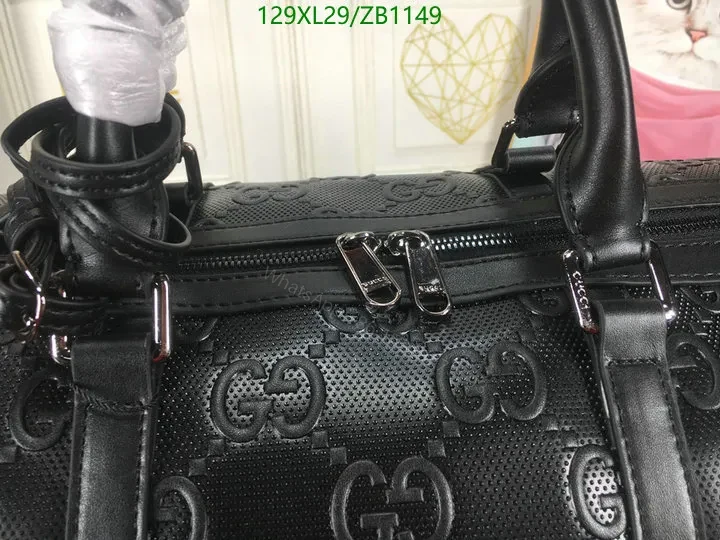 View 8 of Gucci Large Black Canvas Bag Knockoff Embossed with GG Logo VC73DZ