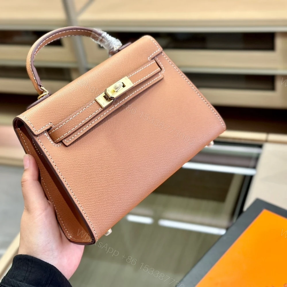 View 3 of Hermes Kelly Mini Epsom Handbag Brown 19Cm