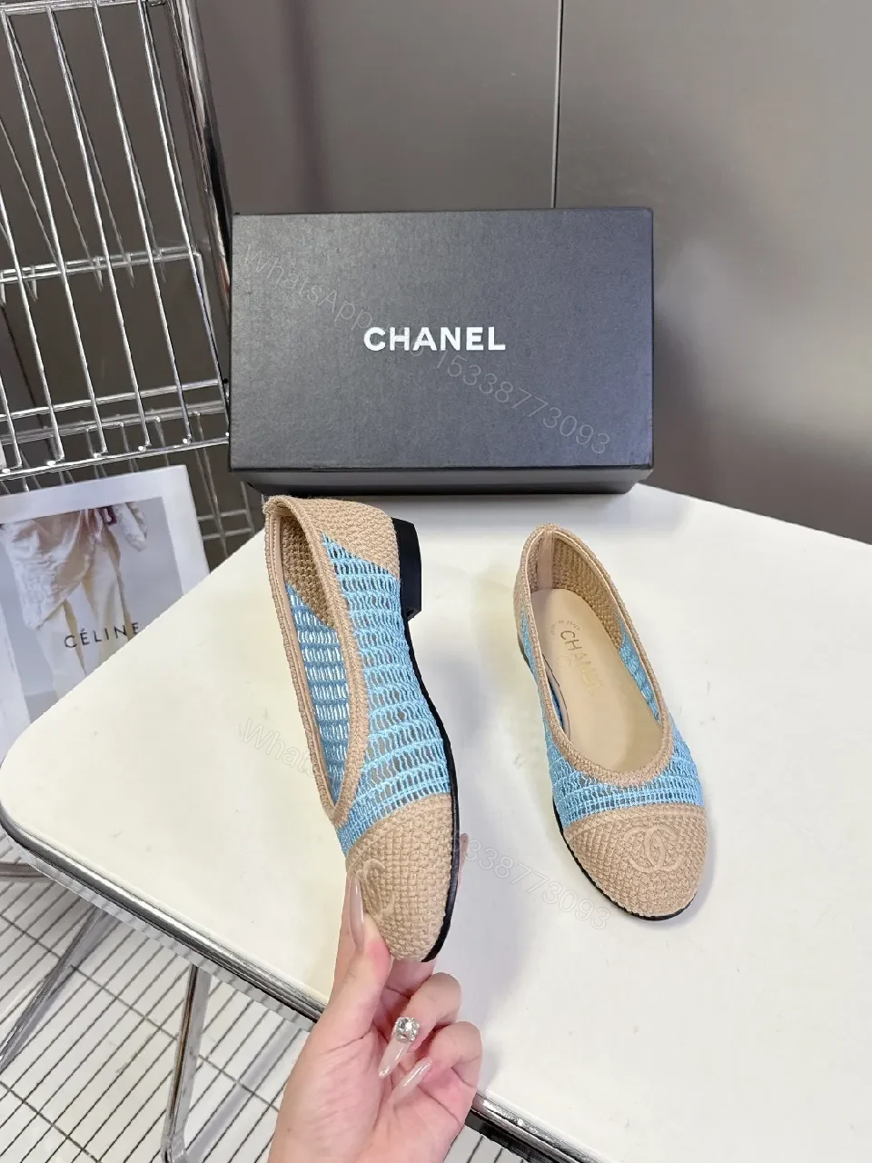 View 9 of Blue Knit Espadrille Loafers: Signature Detail