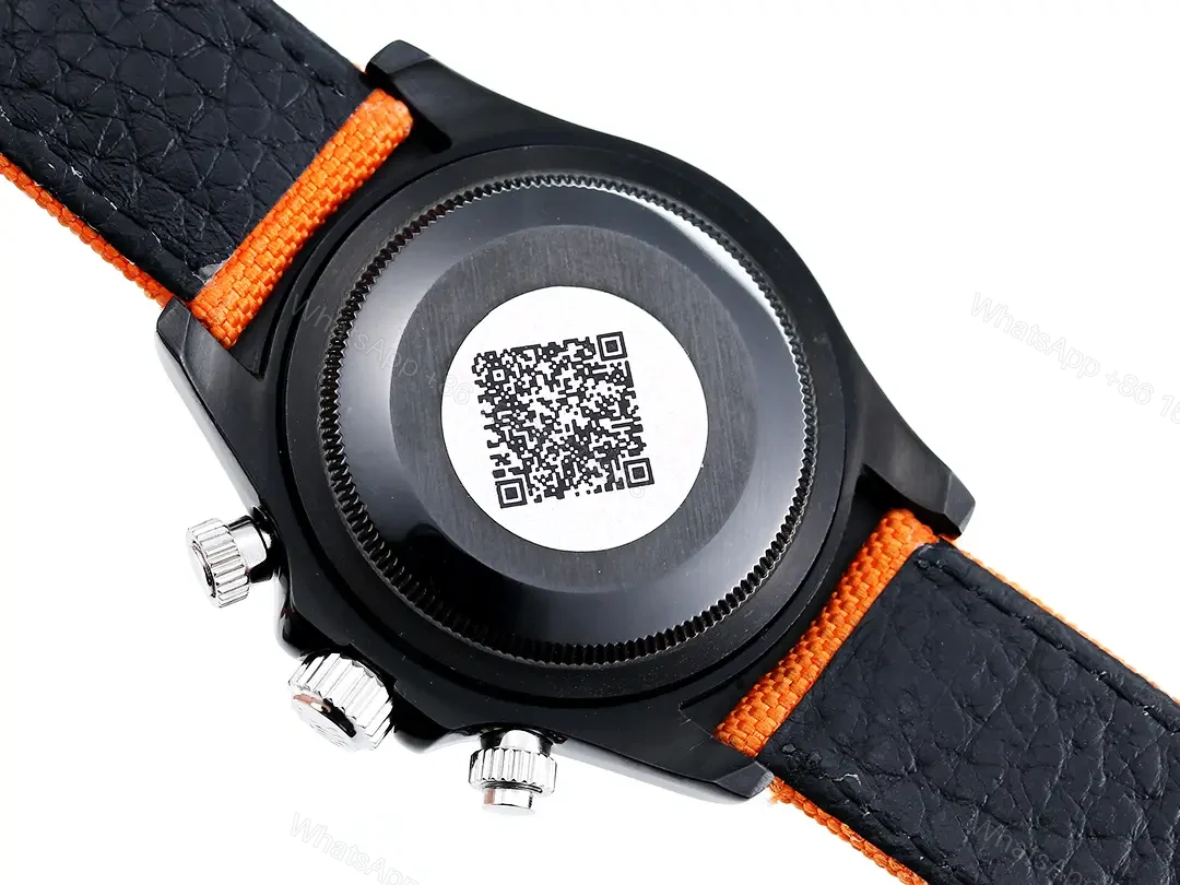 View 7 of Rolex Daytona Rainbow Skeleton Orange Strap replica 40MM Fabric Strap Edition RLX-DAY-RBW-SKL40-ORG-FAB