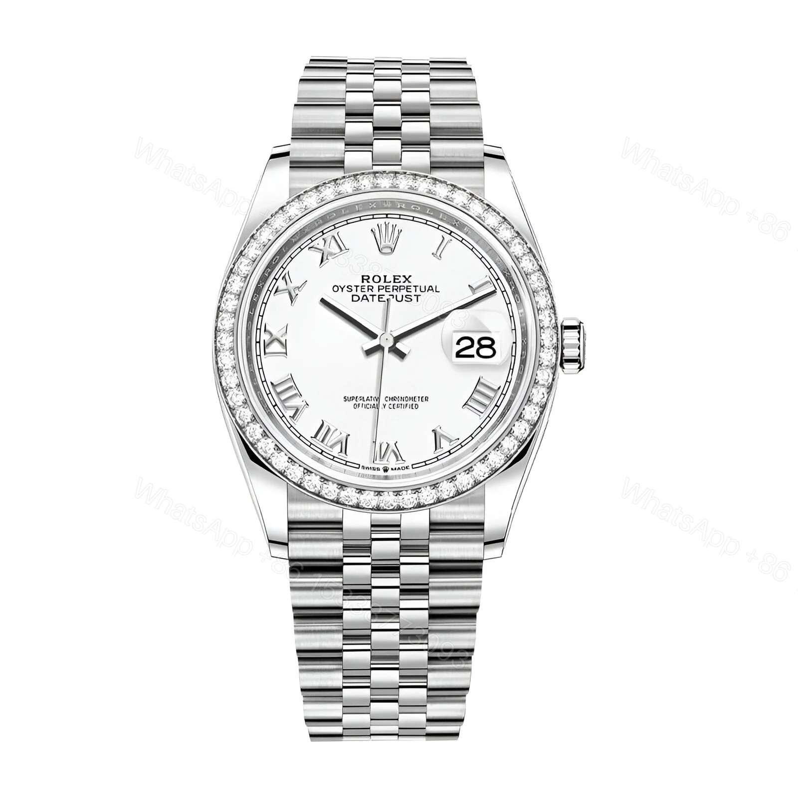 Rolex Datejust 36 126284RBR-0018 White Roman Dial Jubilee Replica — view 1
