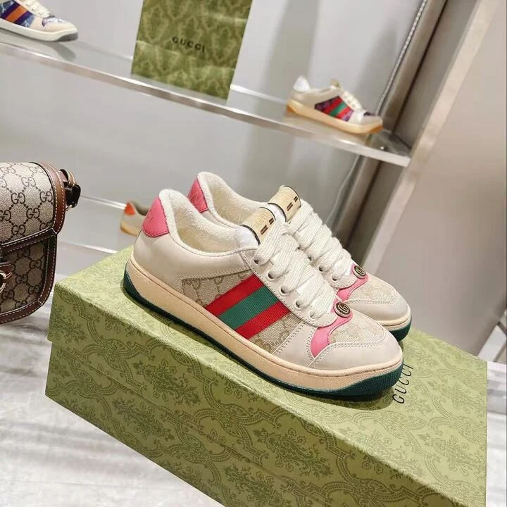 View 2 of Gucci GG Screener Distressed GG Canvas Pink
