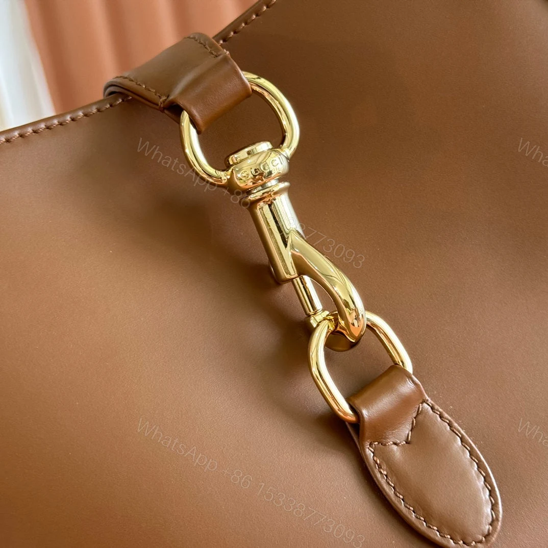 View 5 of JACKIE SMALL SHOULDER BAG 27 IN TAWNY BROWN CALFSKIN GOLD HARDWARE