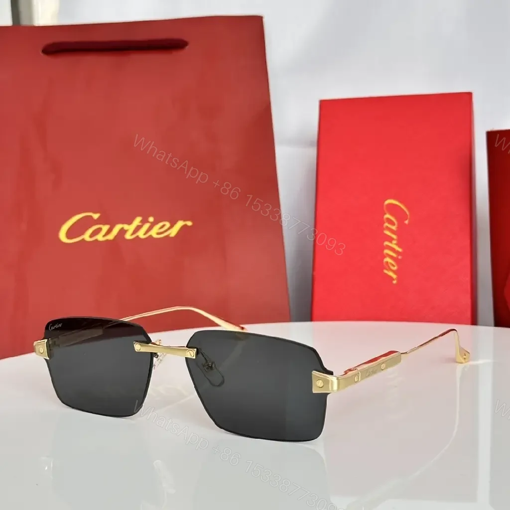 View 3 of Chic Rectangular Sunglasses: Luxe Hardware, Gold-Tone Edge