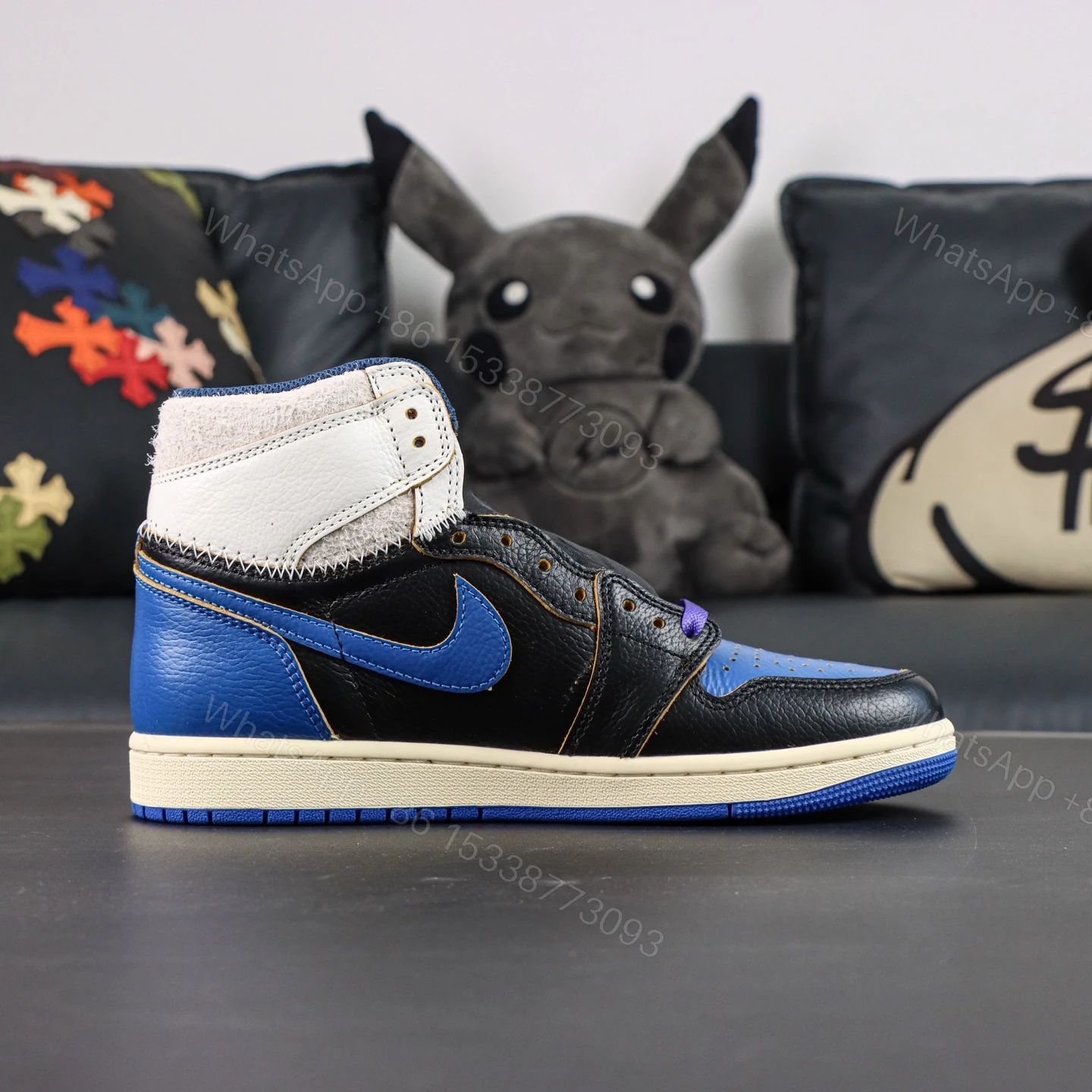 View 2 of Fragment Union Air Jordan 1 Sport Royal 2026 Reps