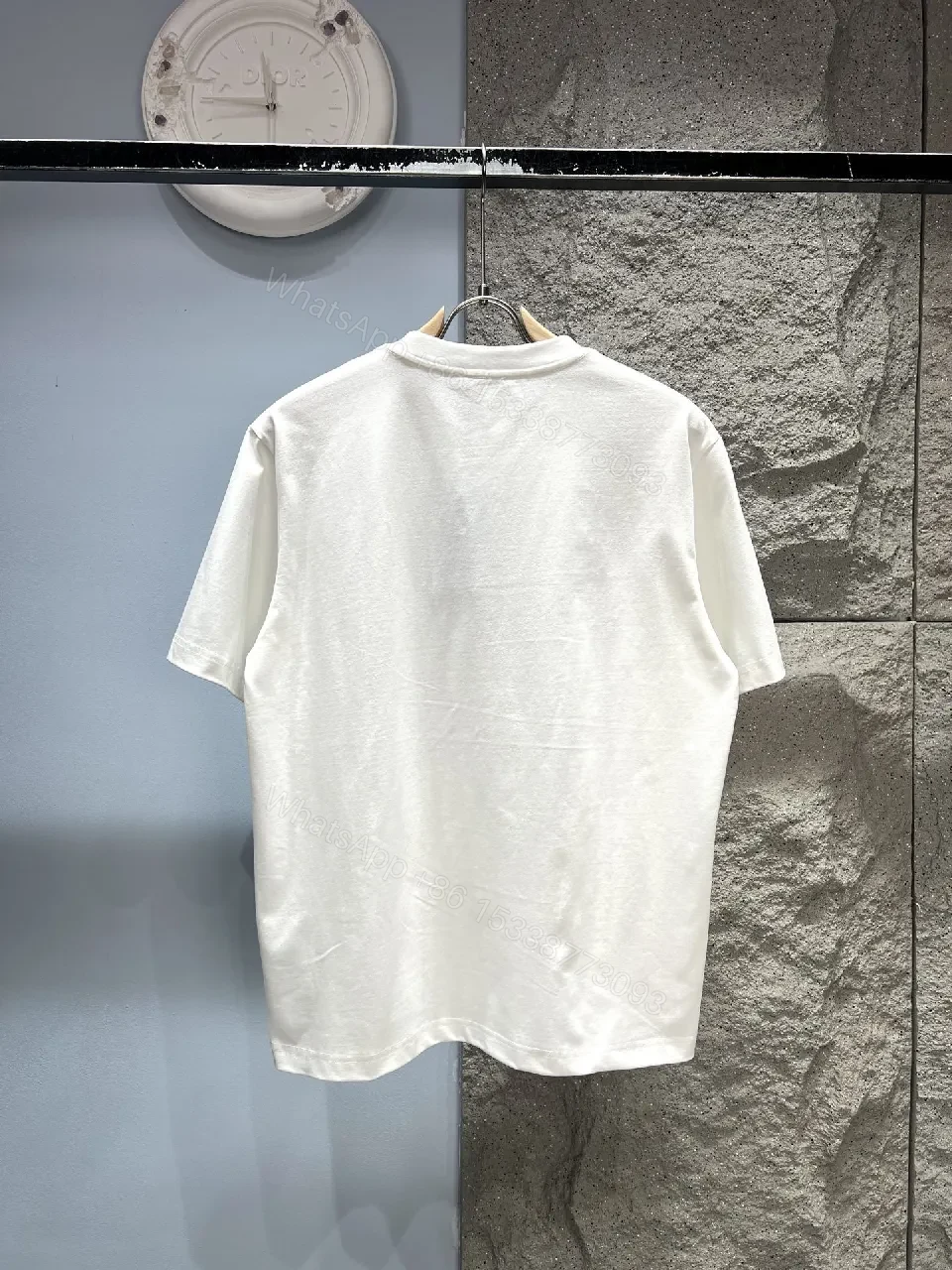View 8 of White Cotton Block Tee, Relaxed Fit, Graphic Designer-Inspired