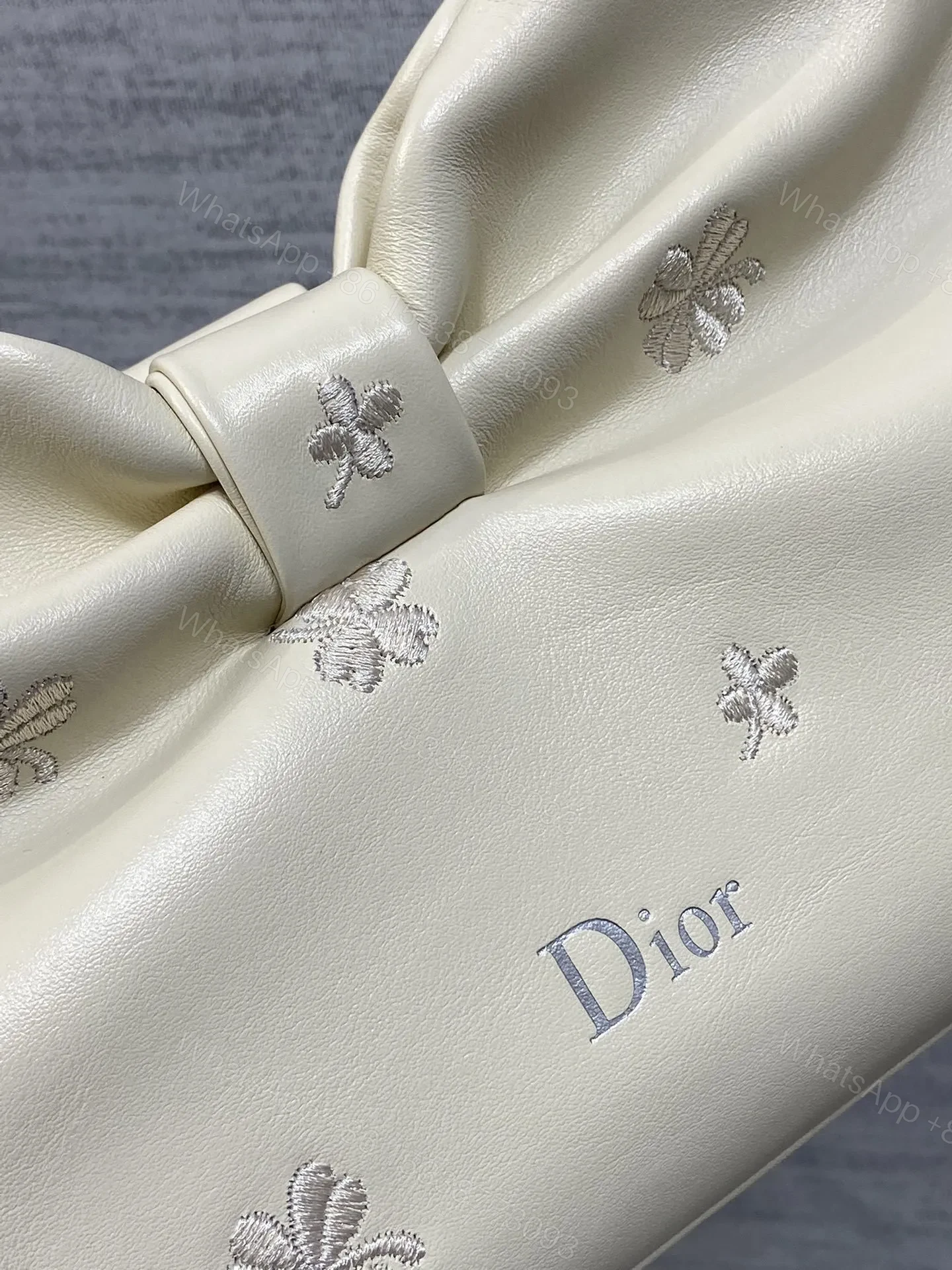 View 2 of Dior Bow Bag Small Latte Lambskin
