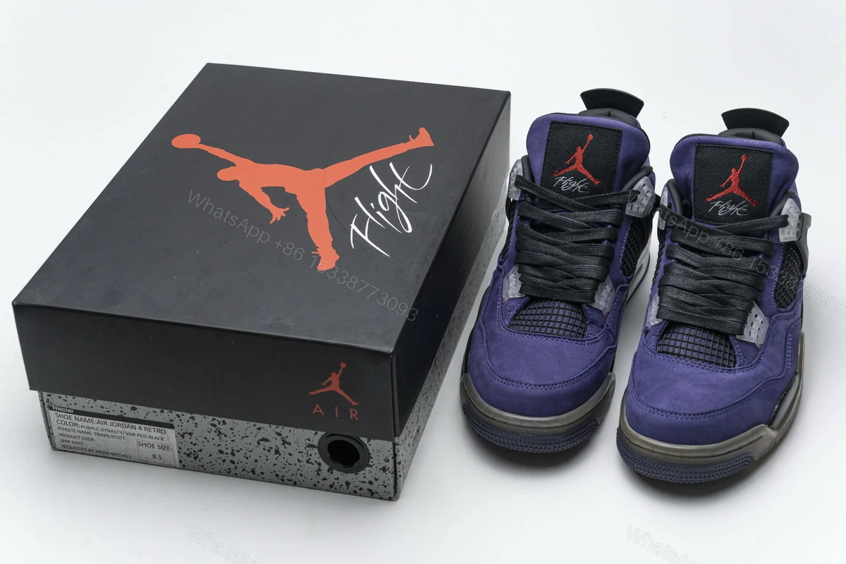 Travis Scott x Air Jordan 4 Retro Purple 766302 — view 2