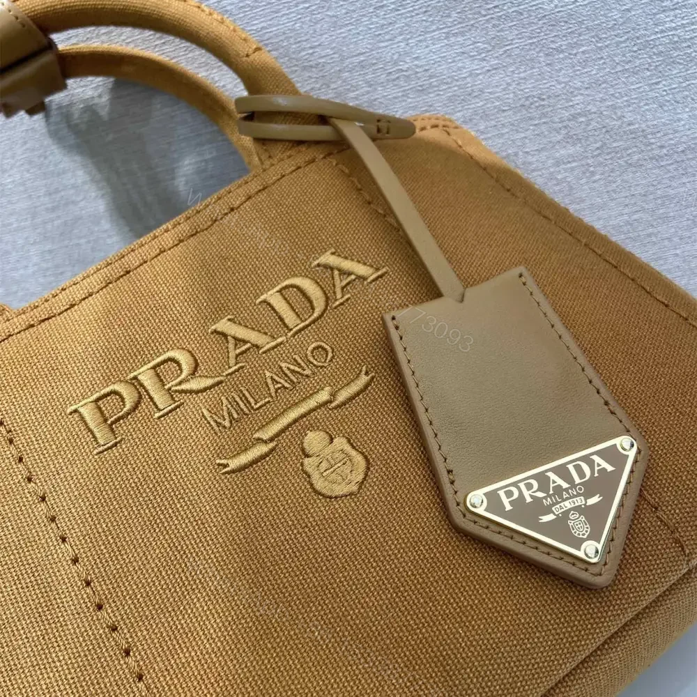 View 7 of 高仿Prada*1BA038刺繡徽標Tote手袋棕色Mini免檢版
