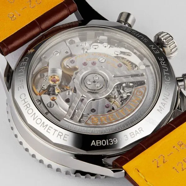 View 5 of Replica Breitling Navitimer Automatic Silver Alligator Watch AB0139211G1P1