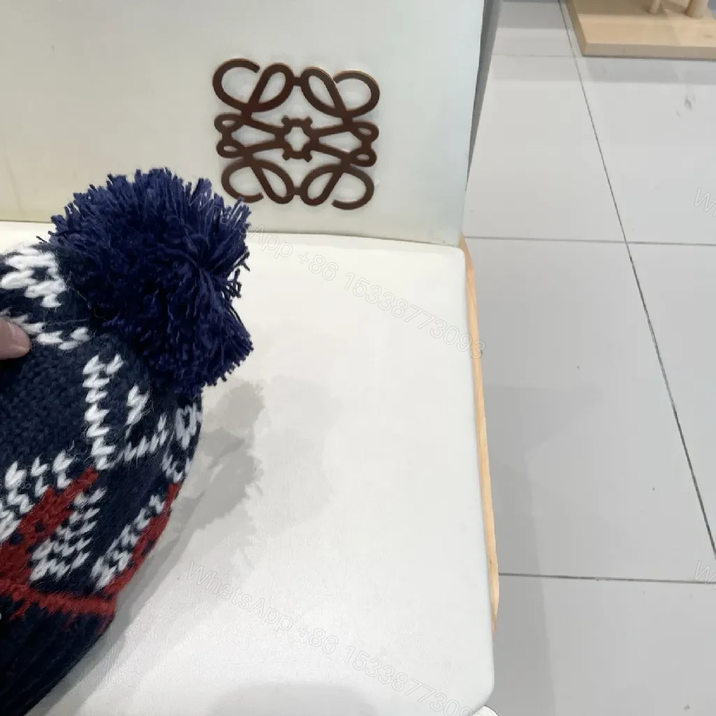 View 5 of Navy Knit Beanie with Pom – Luxe Designer-Inspired Warmth