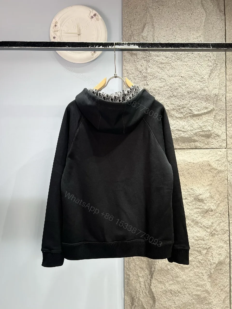 View 4 of Black Dragon-Pattern Lined Zip Hoodie - Everyday Luxe Streetwear