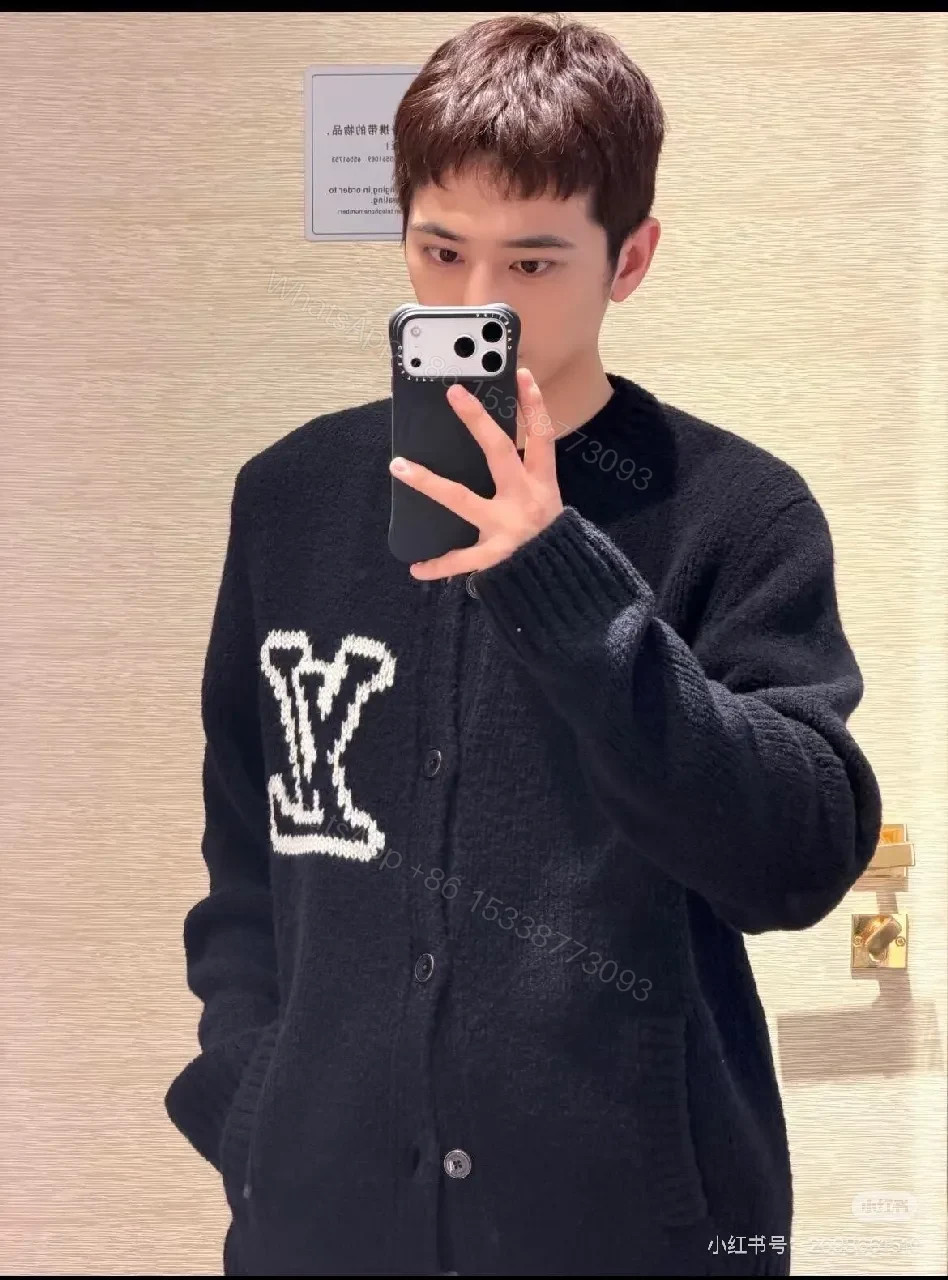 View 8 of Cozy Luxury Cardigan Jacket with Signature Logo