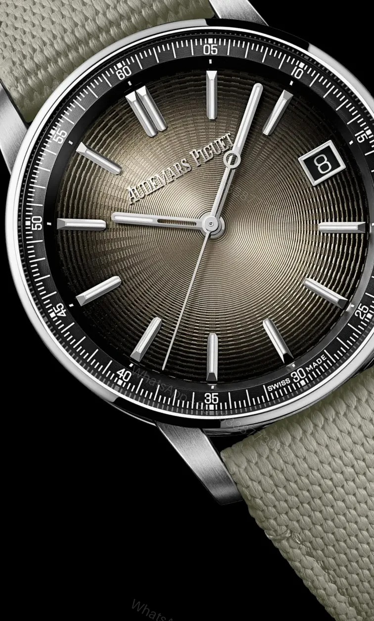 View 3 of V9 Factory Audemars Piguet CODE 11.59 Stainless Steel Watch with Smoked Dial and Fabric Strap – 41mm