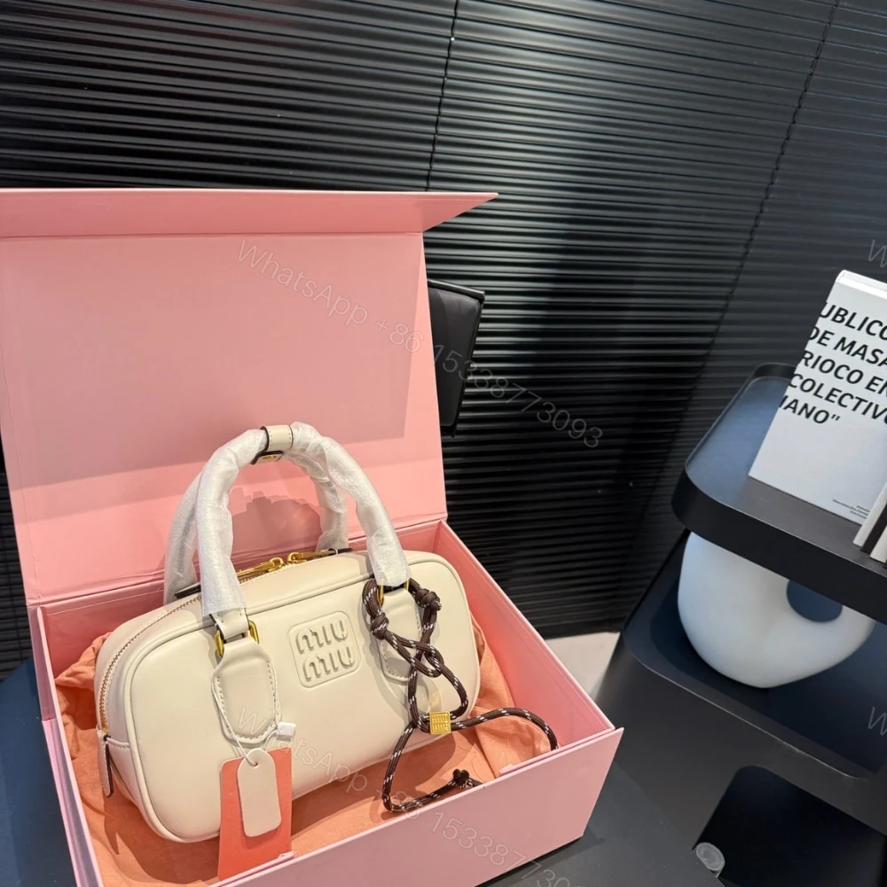 View 3 of MIUMIU ARCADIE BAG CHALK WHITE 22CM 5BB142 ACR3 F0K74 V OON
