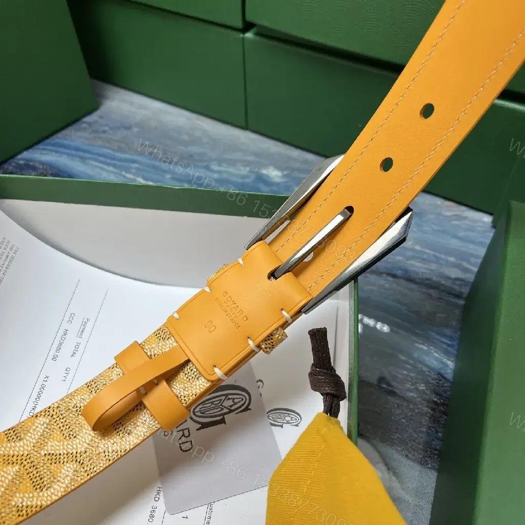 View 3 of Bold Goyard-Pattern Belt: Subtle Luxury, Everyday Impact