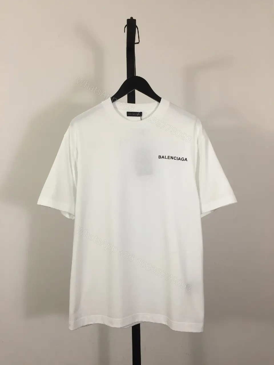 View 2 of White Cotton Tee — Minimalist Luxury, Discreet Chest Logo, Regular Fit
