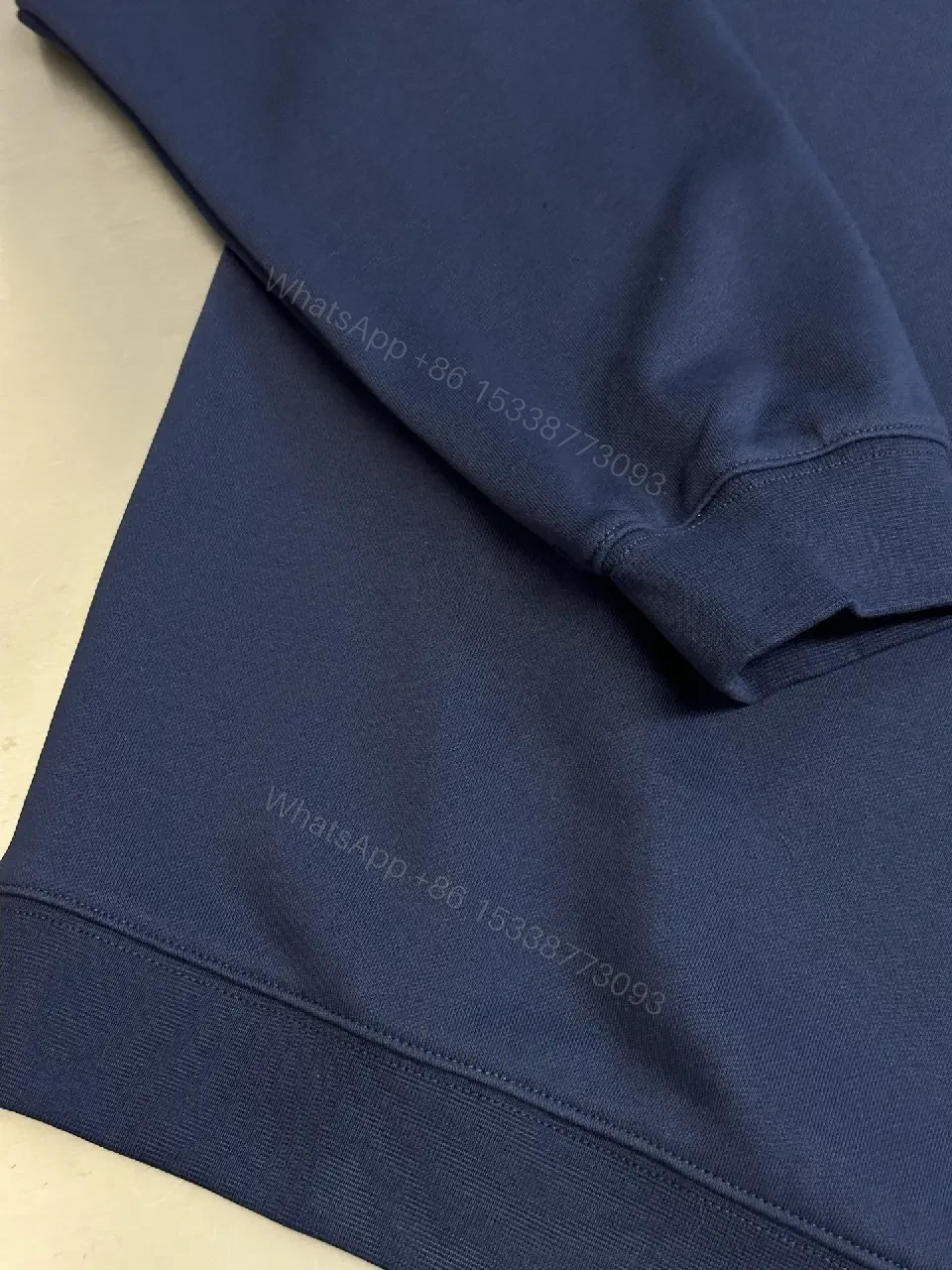 View 4 of Navy Premium Crewneck: Bold Graphic, Structured Silhouette