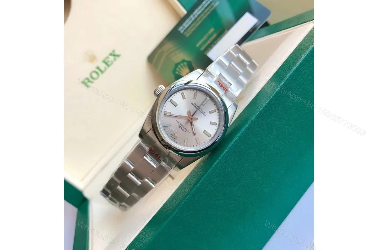 View 7 of Replica Rolex Oyster Perpetual SS/SS Sliver/Stk 31/41 mm