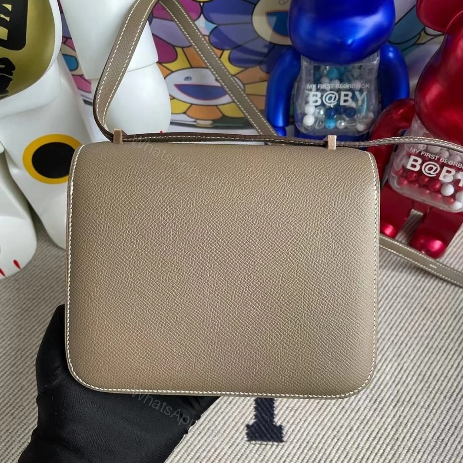View 6 of Hermes Constance Epsom CK18 Etoupe Rose Gold Hardware 18Cm