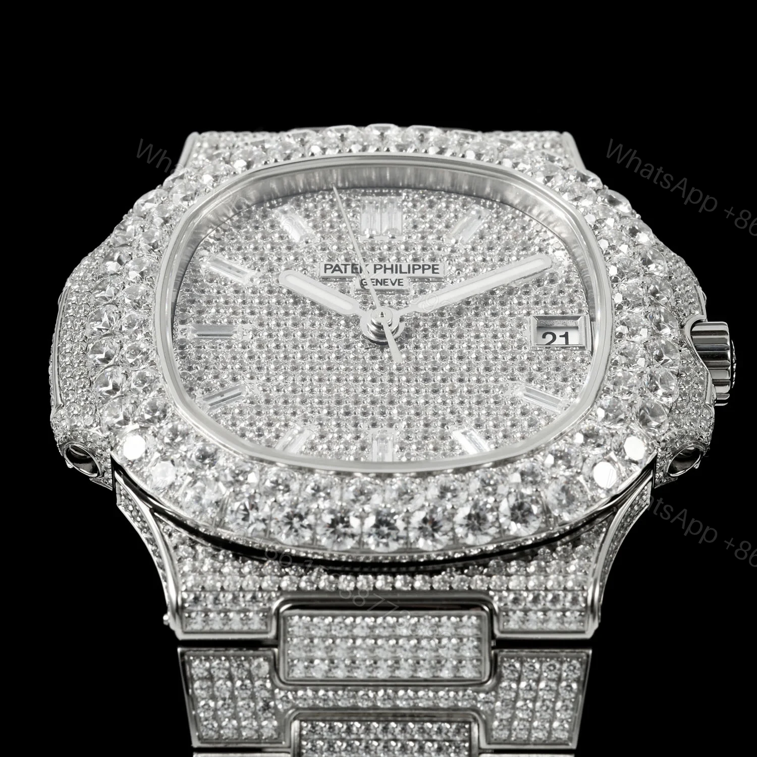 View 2 of Patek Philippe Nautilus 5711 Diamond Pavé Luxury Watch 40mm Full Diamond Edition AMG-PP-BD1-5711-FULL-DIAMOND
