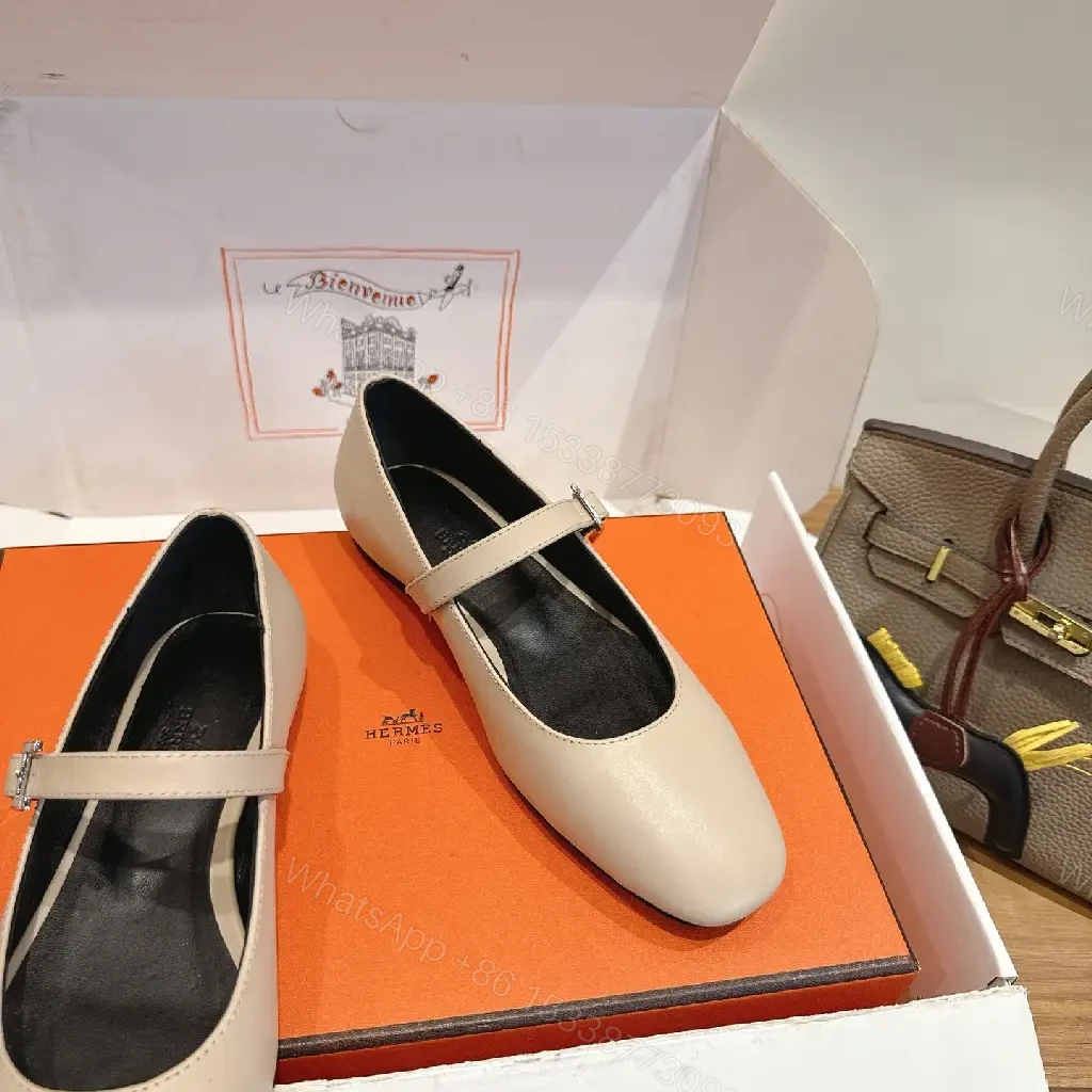 View 7 of Beige Leather Mary Jane Shoes Flat-Style Comfort Orthopedic123