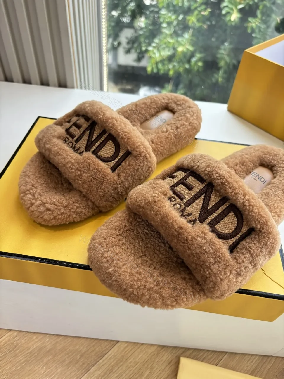 View 8 of Cozy Teddy Slide, Open-Toe, Cushioned Footbed