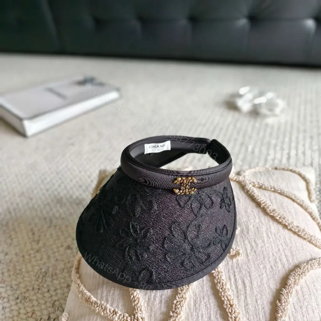 View 3 of Floral Visor: Embroidered Leather-Trim Leader Luxury Visor