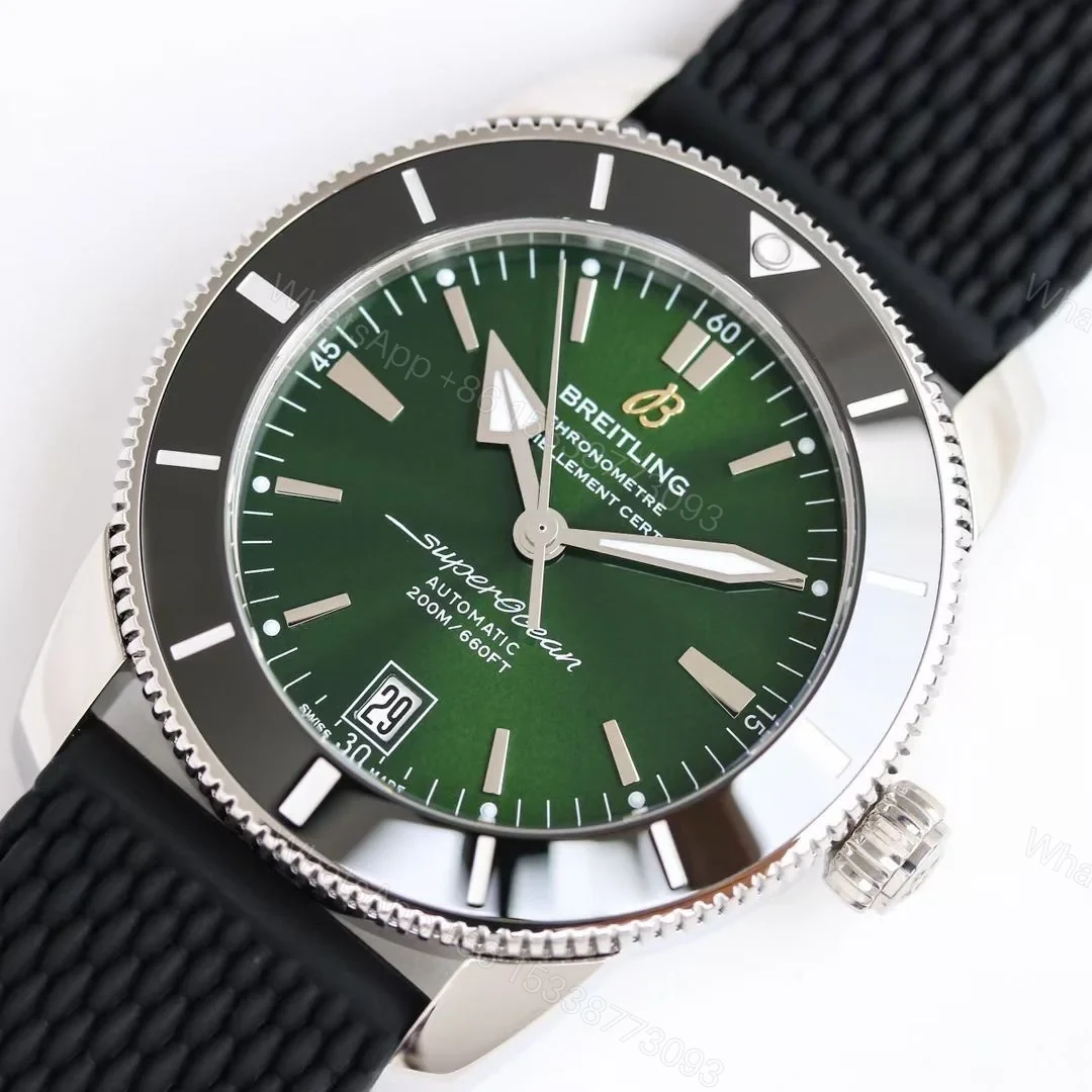 View 5 of Breitling Superocean Heritage Green Rubber Replica 42MM Premium B20 Diver Edition AB2010121L1S1