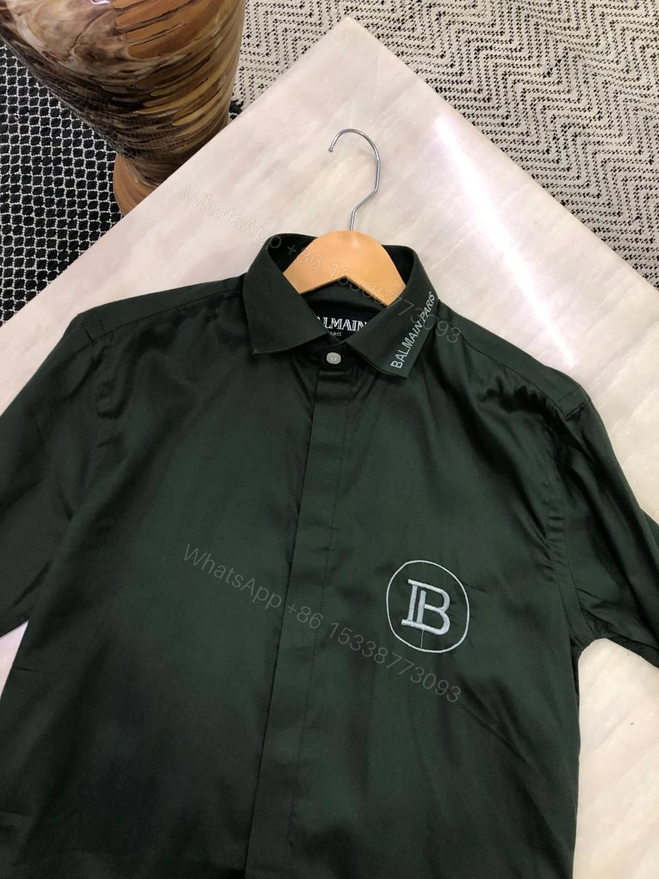 FIRST COPY BALMAIN COTTON LYCRA SHIRTS SATIN SHIRTS — view 1