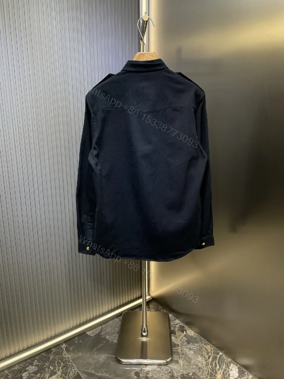 View 10 of Navy Utility Shirt Jacket: Structured Comfort, Luxury Texture