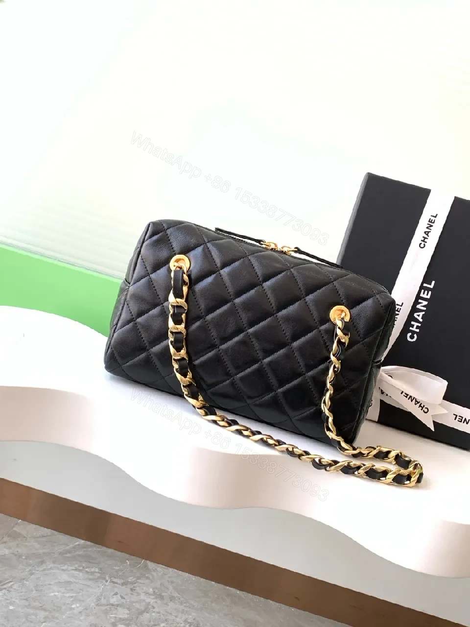 View 7 of Chic Quilted Black Bag with Gold Chain â€“ Designer-Inspired Crossbody