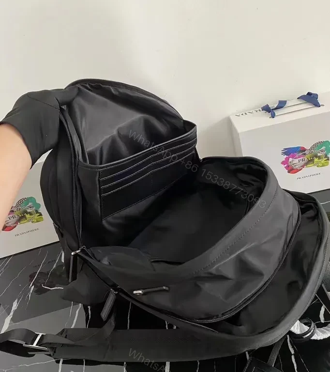 View 8 of Graphite Nylon Sleek Tote-Backpack: Subtle Prada-Inspired Luxury