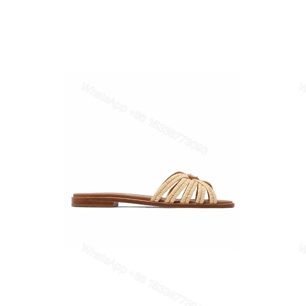 Prada Crochet Slides Cognac Brown — view 1