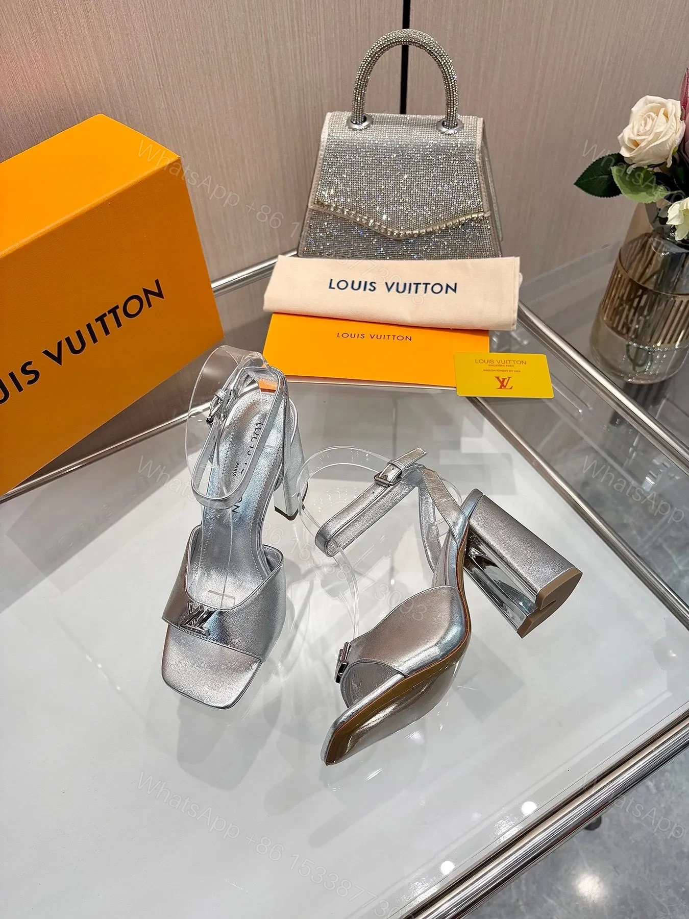 View 4 of LV Women Silver Leather Heels