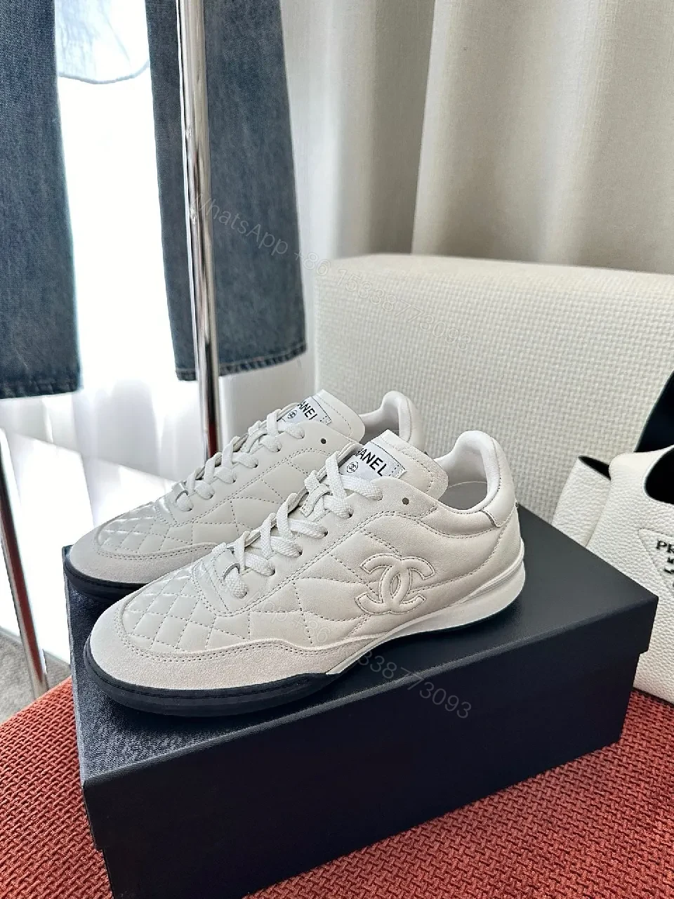 View 9 of Quilted White Luxury Sneaker: All-Day Comfort, Couture-Inspired