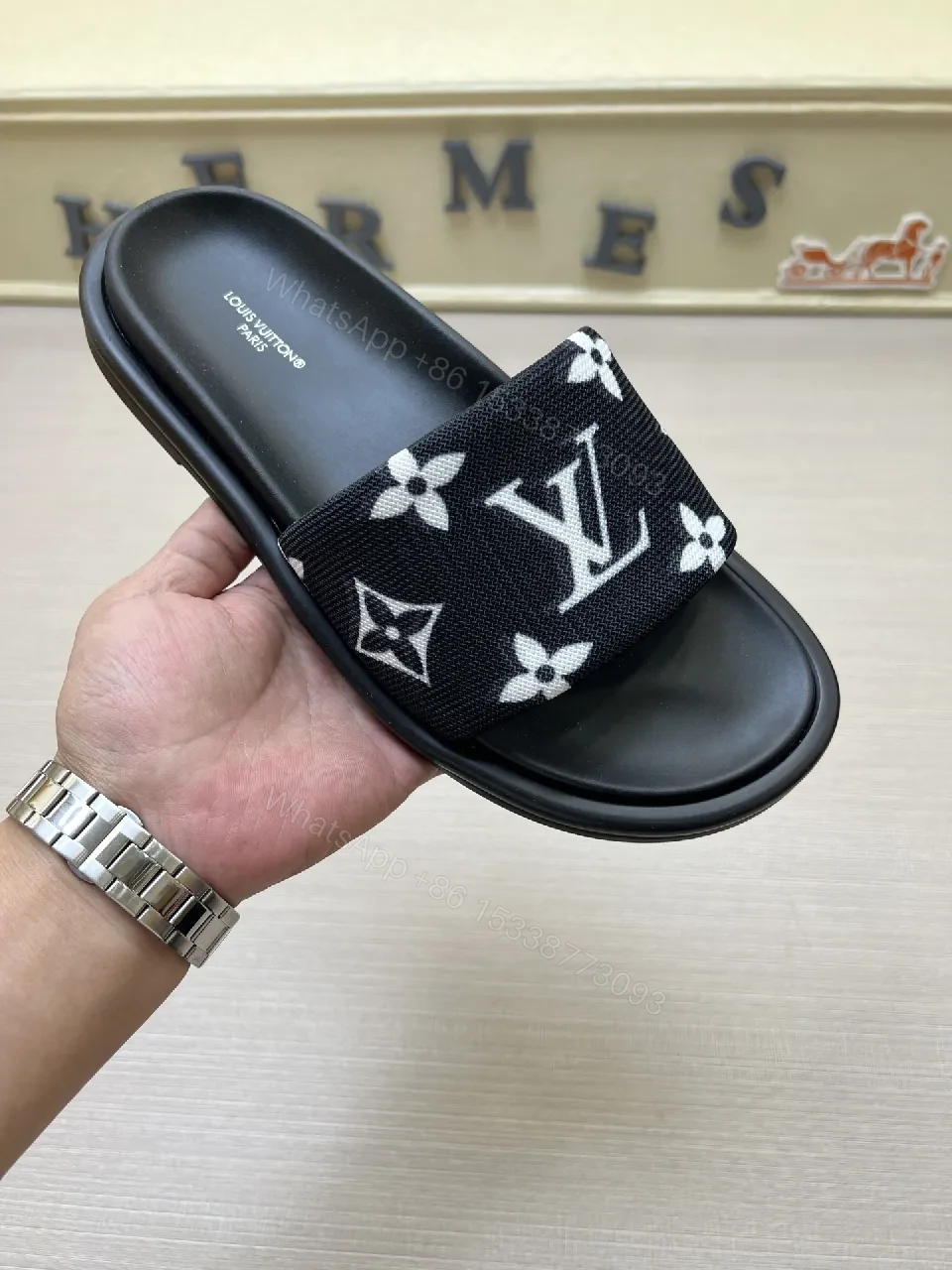 Black Monogram Slide: Modern Luxury, All-Day Comfort — view 1