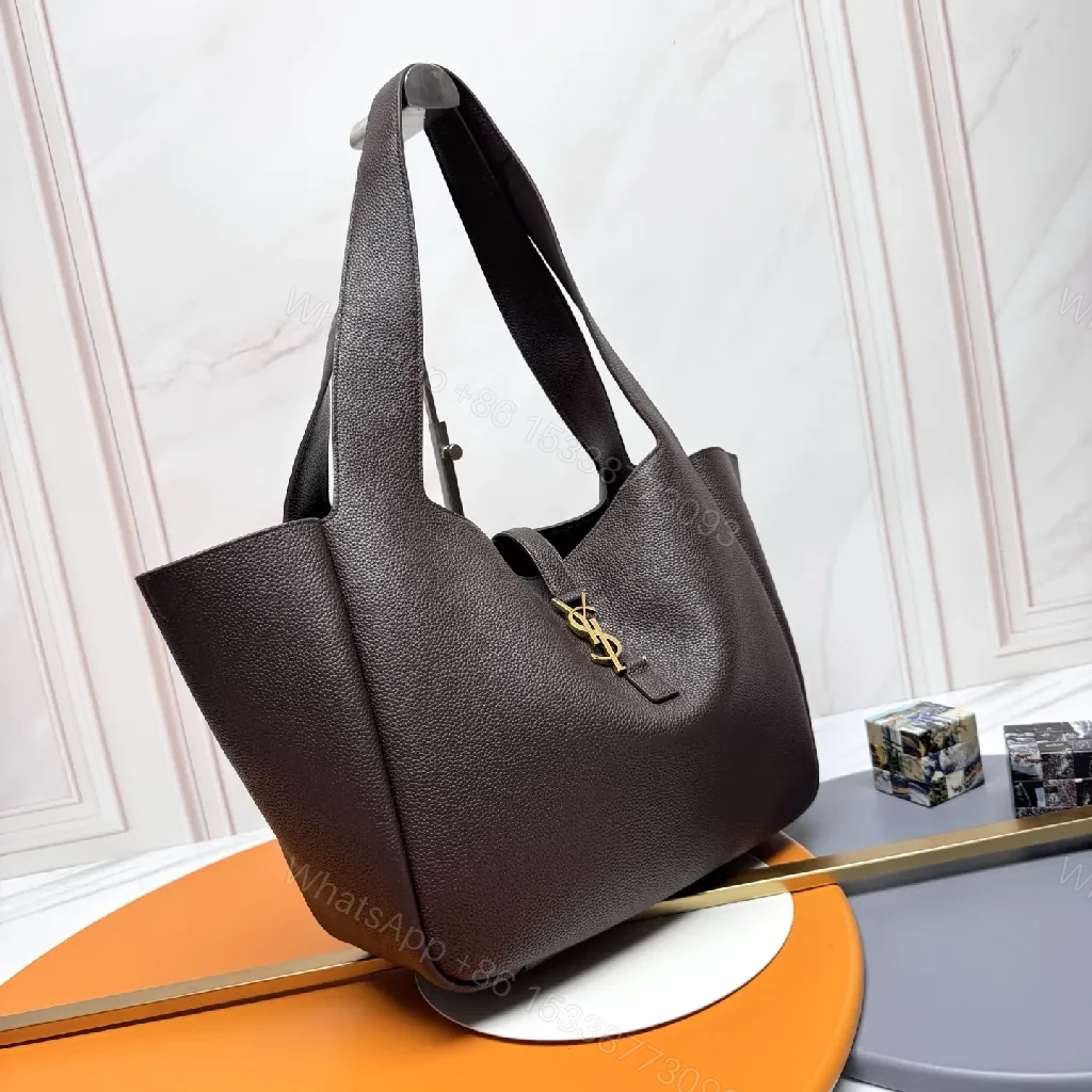 View 5 of Premium Leather Tote: Structured, Everyday Luxury, Gold Charm