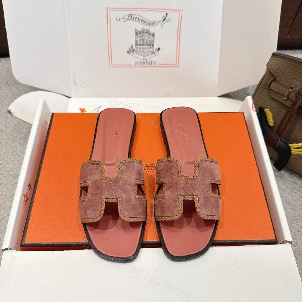 View 5 of Textured Suede-Stride Slide Sandals: Comfort Luxury Footbed